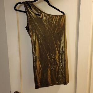 Forever 21 Gold Lame mini dress size M